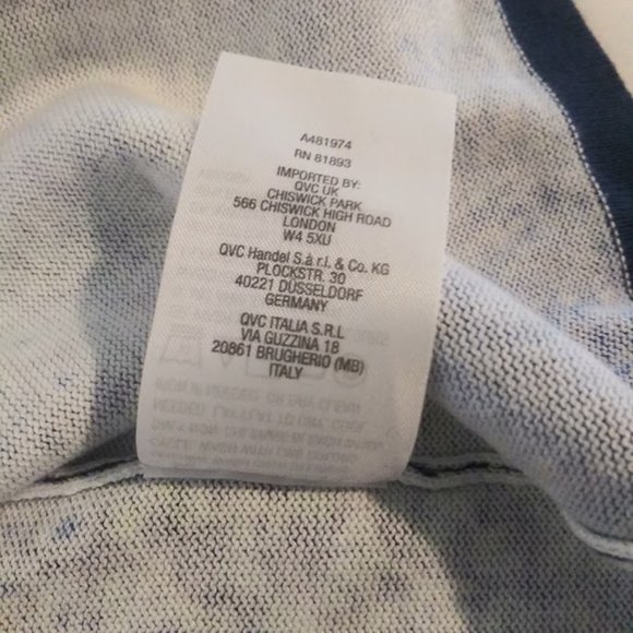 Isaac Mizrahi Live women's size M blue multicolored print open cardigan sweater - Picture 12 of 13